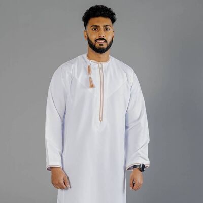 White | Gold Omani Dishdasha