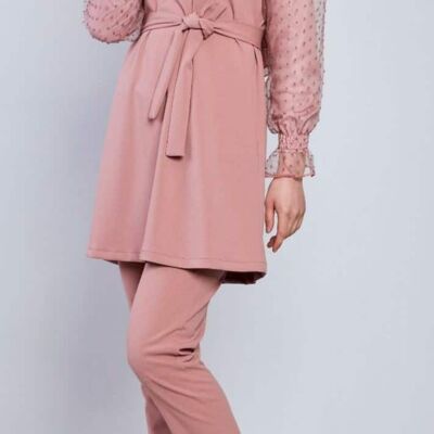 Blush Pink Netted Sleeve Co-Ord