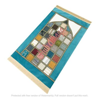 Turkish Patchwork Sejadah – Prayer Mat - Teal