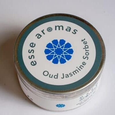 Oud jasmine sorbet scented tin candle 120ml