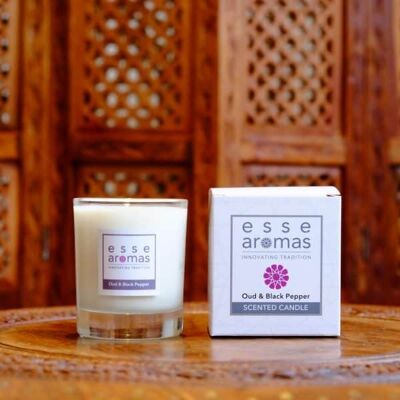 Oud & black pepper scented candle 20cl