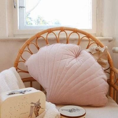 “Powder Pink” Velvet Ginkgo Leaf Pillow