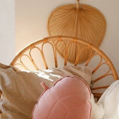 Coussin Feuille de Velours "Rose Doux"