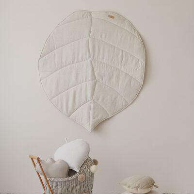 “White and Grey” Linen Leaf Mat