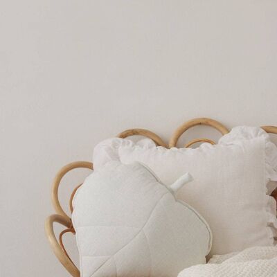 “White” Linen Leaf Pillow