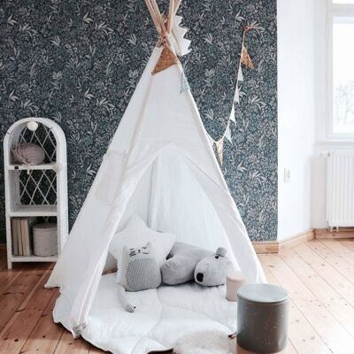 “White” Linen Teepee and Mat Set