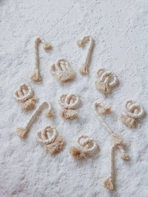 “Cream pretzels” Set of 3 Christmas Tree Ornaments