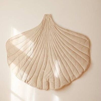 “Cream” Velvet Ginkgo Leaf Mat