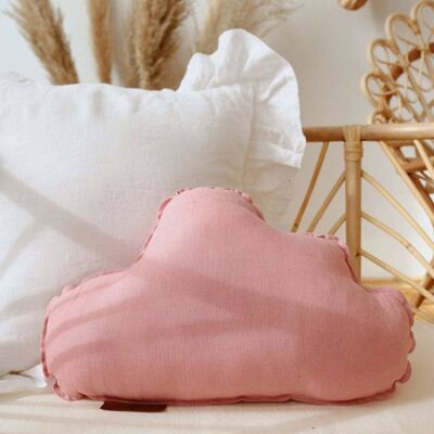 Cuscino nuvola di lino "Dirty Pink".