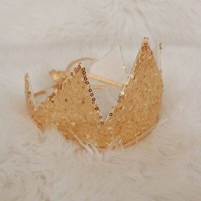 Ensemble magique couronne et baguette "Paillettes d'or"