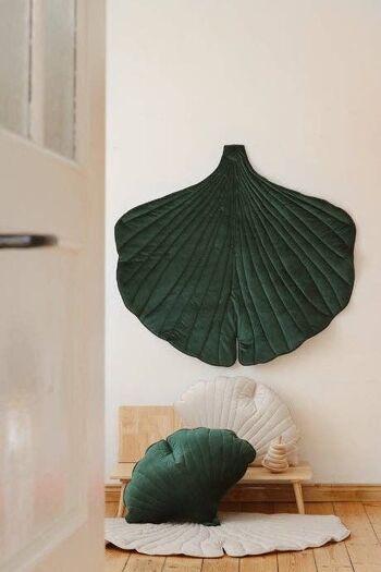 Tapis Feuille de Ginkgo en Velours "Vert" 5