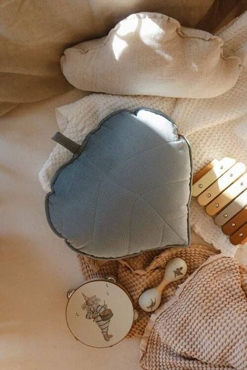 “Grey Mint” Velvet Leaf Pillow
