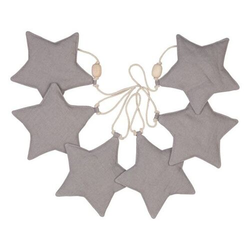 “Grey powder” Linen Garland with Stars