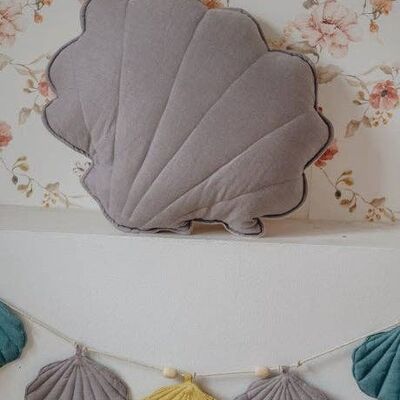 Almohada de concha de lino "gris"