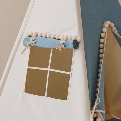 “Jeans” Teepee with Pompoms and Mat Set