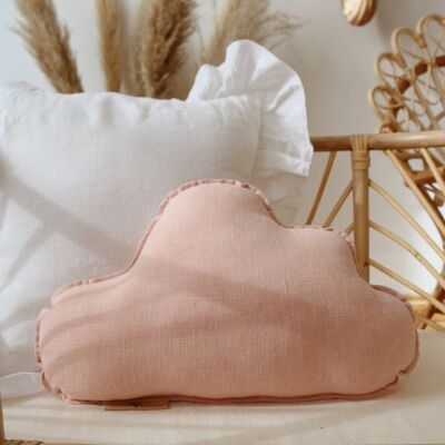 Coussin Nuage en Lin "Rose Clair"