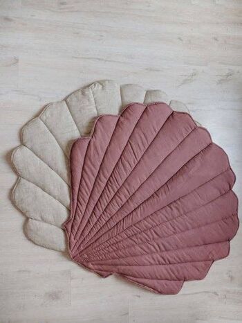 Tapis coquillage en lin "Marsala" 3