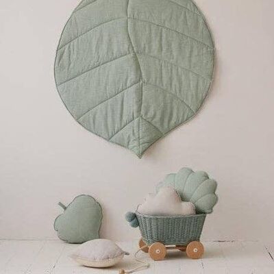 “Mint” Linen Leaf Mat