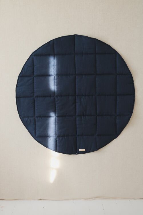 “Navy Blue” Linen and Cotton Round Mat