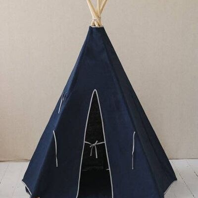 „Marineblaues“ Tipi-Zelt aus Leinen