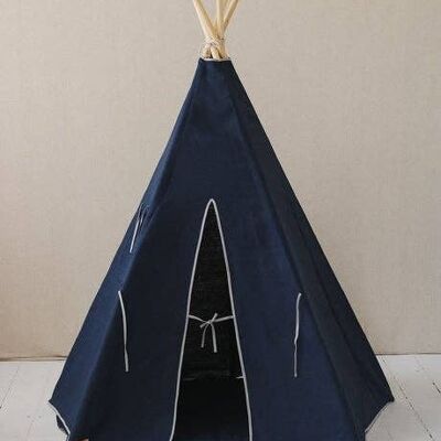 “Navy Blue” Linen Teepee Tent