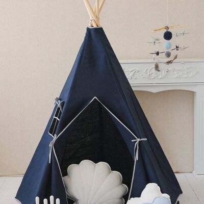 „Navy Blue“ Tipi und Matten-Set