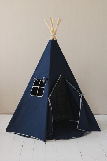 Ensemble tipi et tapis « bleu marine » 4