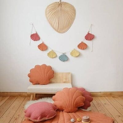 Tapis coquillage en lin "Papaya"