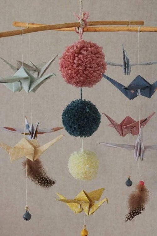 “Pastel colours” Origami Nursery Mobile