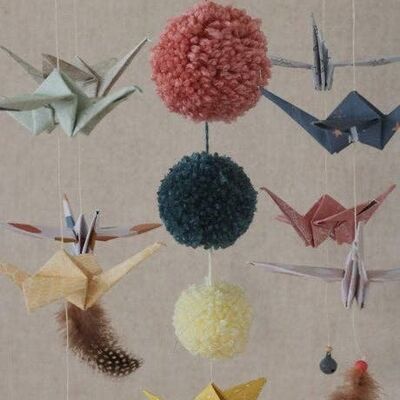 “Pastel colours” Origami Nursery Mobile