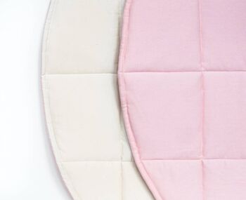 Tapis Rond en Coton "Rose et Beige" 4