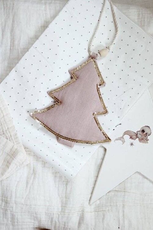 “Pink Christmas Tree” Linen Garland