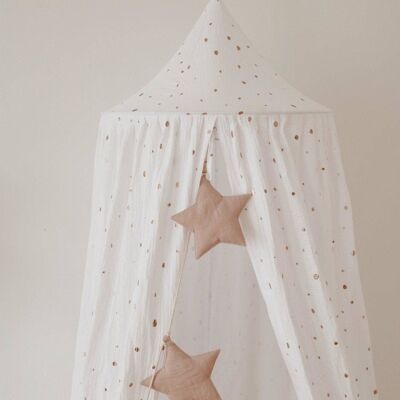 Ghirlanda di lino “cipria rosa” con stelle