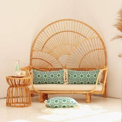 "Ocean daisy" bolster with fringe