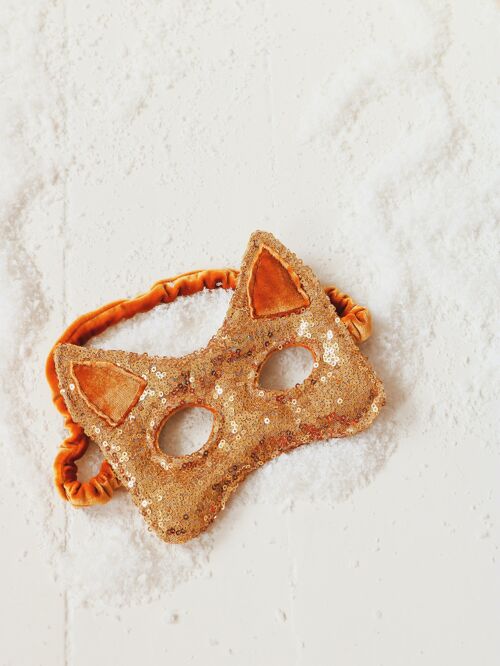 Gold sequins cat mask