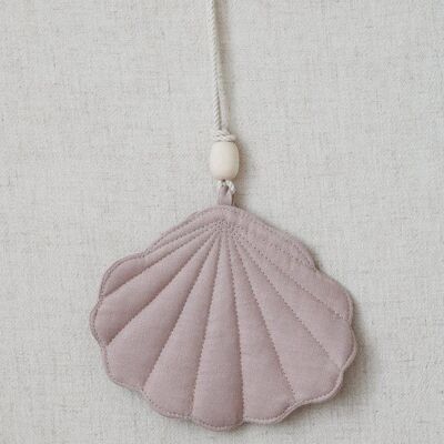 Linen shell pendant "Powder pink"