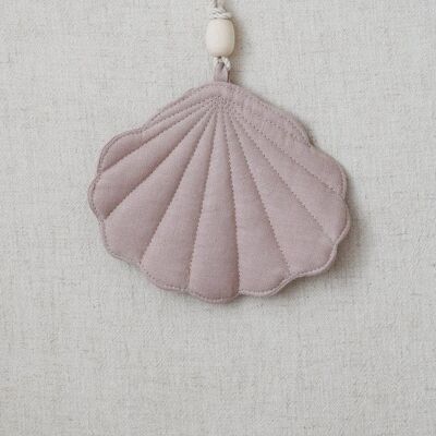Linen shell pendant "Powder pink"