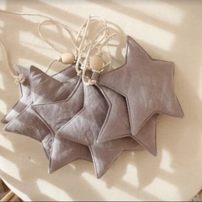 Linen star pendant "Gray dust"