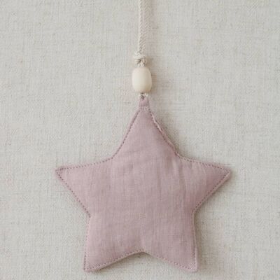 Linen star pendant "Pink dust"