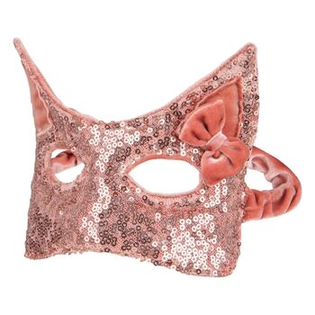 Masque de chat à paillettes roses 5