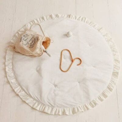Soft Velvet Mat with Frill “White”