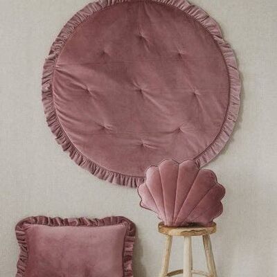Morbido cuscino a conchiglia in velluto “Dirty Pink”