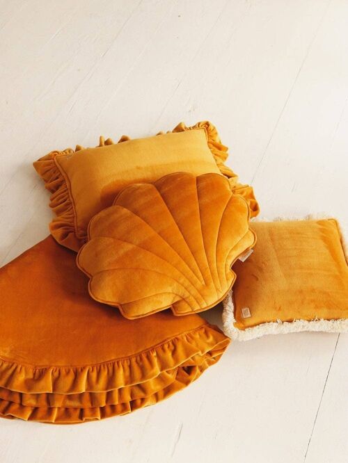 Soft Velvet Shell Pillow “Mustard”