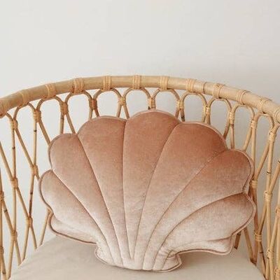 Coussin Coquillage Velours « Beige Perle »