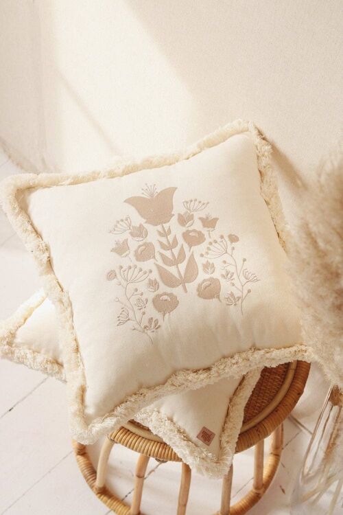 “Boho” Pillow with Embroidery