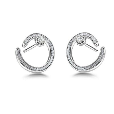 Iridiana Cubic Zirconia Swirl Earrings