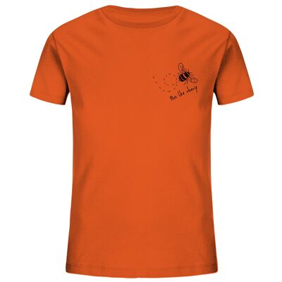 Bee the change - Kids Organic Shirt - Bright Orange