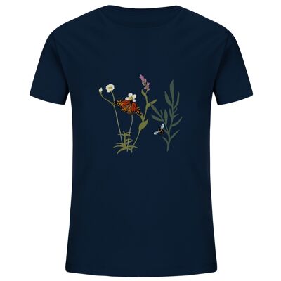 Blumenwiese - Kids Organic Shirt - French Navy