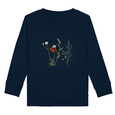Blumenwiese - Kids Organic Sweatshirt - French Navy