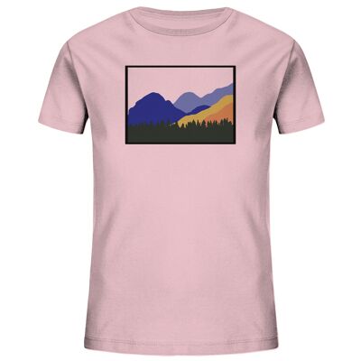 Bunte Bergwelt - Kids Organic Shirt - Cotton Pink